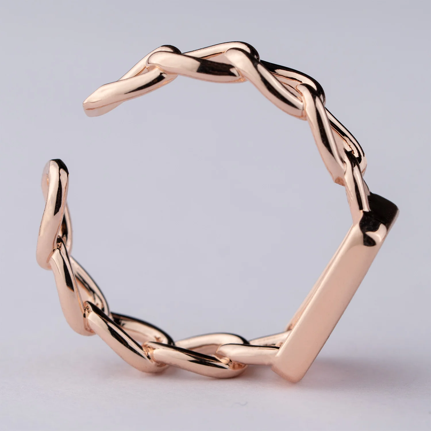 Curb Chain Diamond Adjustable Ring - Image 4