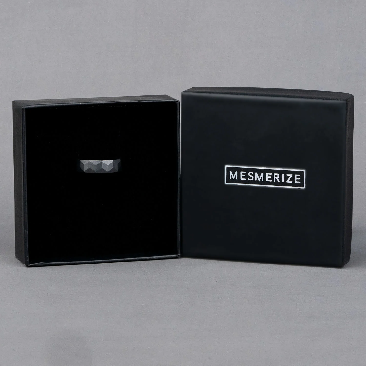 Matte Black Cube Ceramic Ring - Image 3