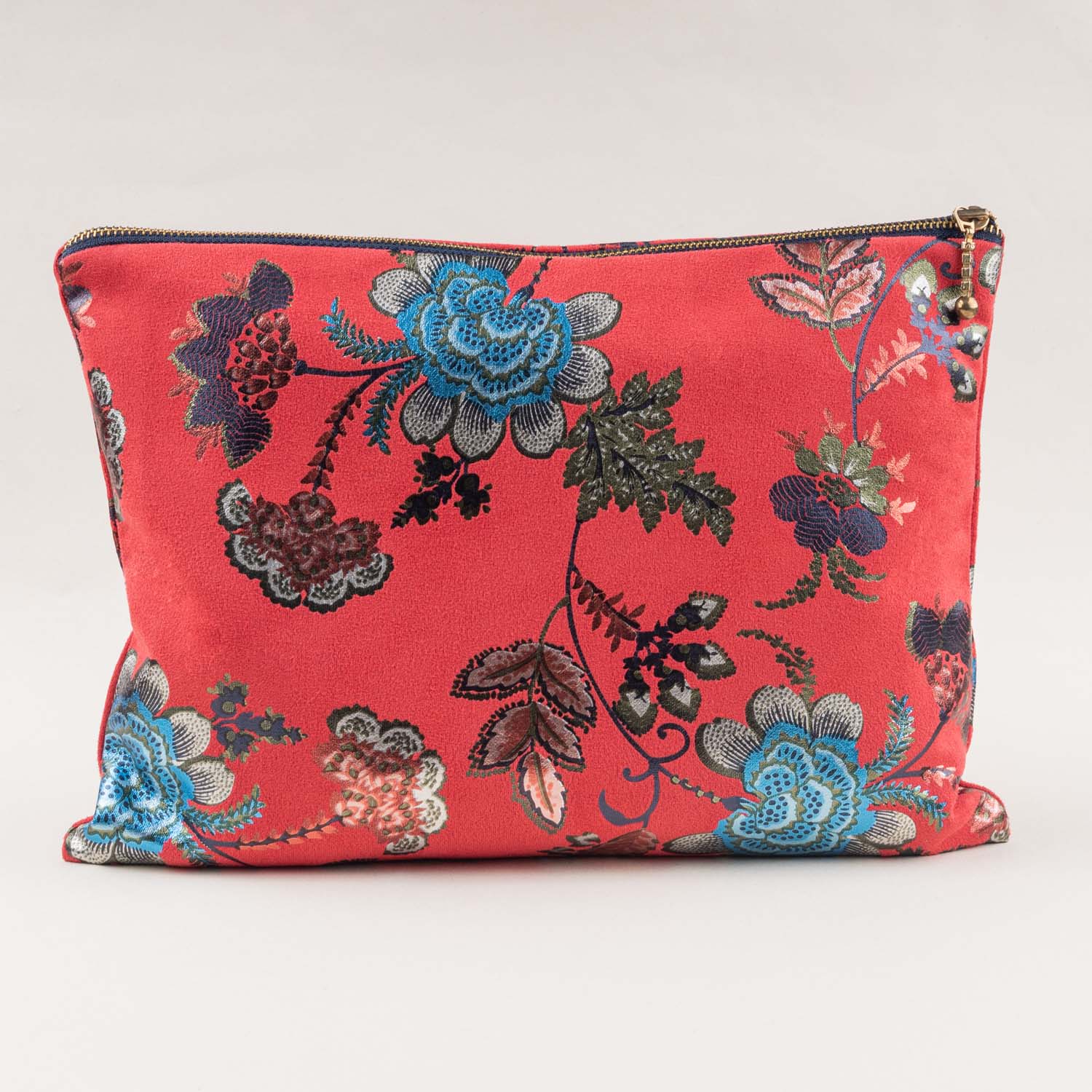 Red Foil Print Suede Carry On Pouch - Image 4