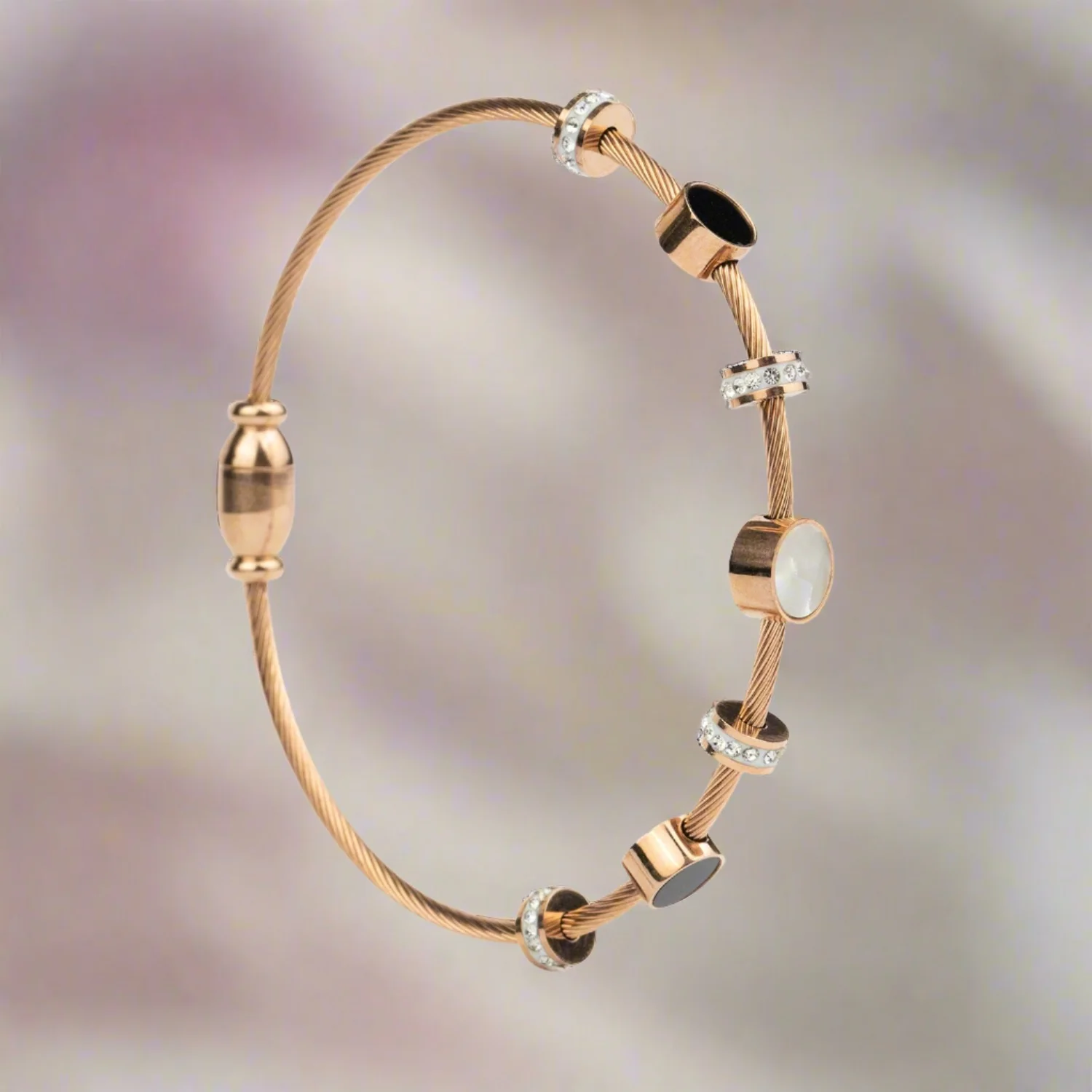 Rose Gold Mop Diamond Magnetic Bracelet - Image 3